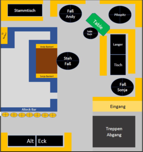 Tisch-Plan von Bistro No. 2